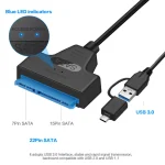 Type C & USB 3.0 Male to SATA 5