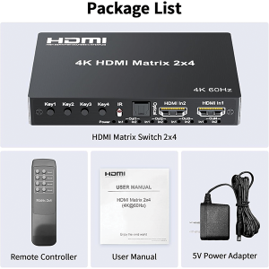 hdmi matrix 2x4 6