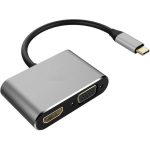 2in1 USB Type C Hub 4K HDMI & VGA Port Display Adapter Splitter Box 2