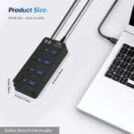 4-Port USB 3.0 Hub with Individual Switches for Desktop, Laptop, 3
