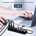 7 In 1 Usb C Hub Type C Charging Adapter Card