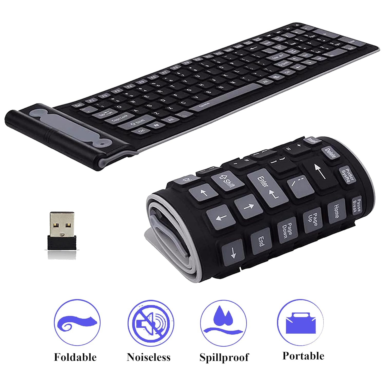 Seaciyan Wireless Silicone Keyboard – Dilcom Computers LTD